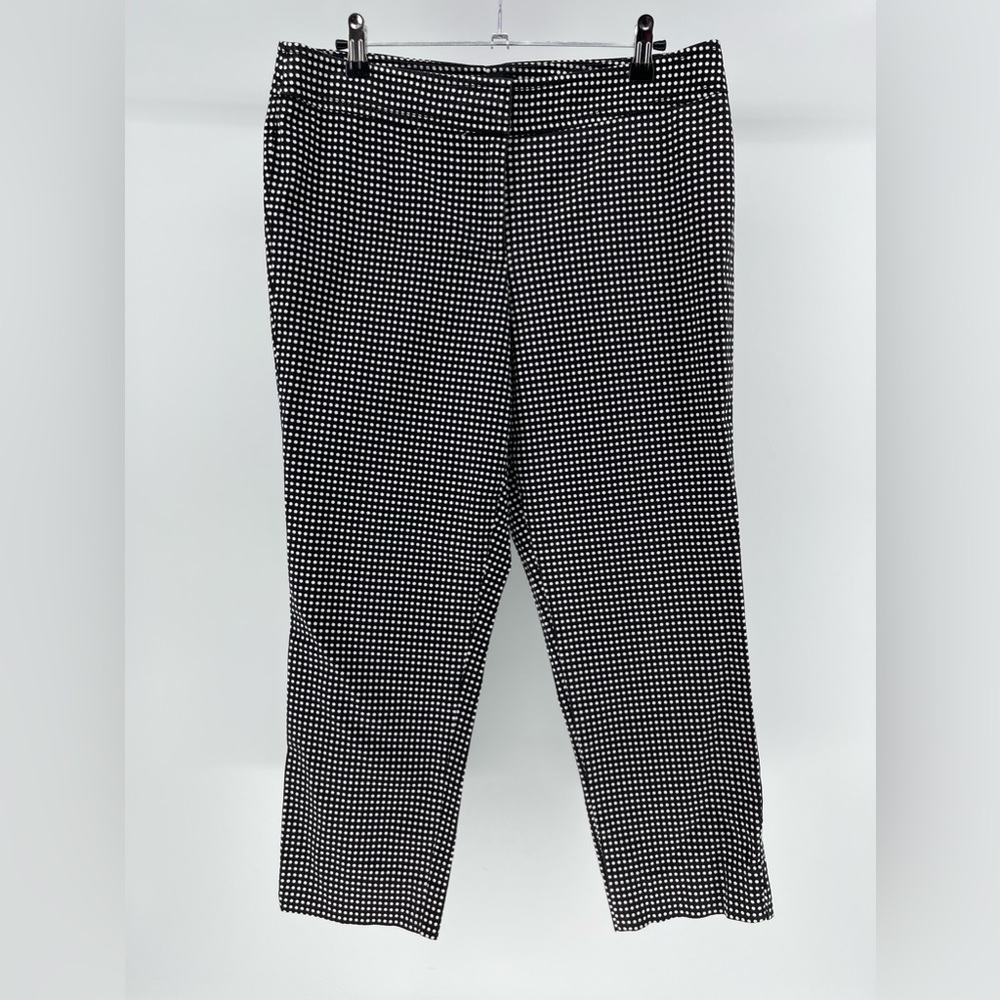 Talbots Black White Polka Dot Ankle Pants, Women's 12P